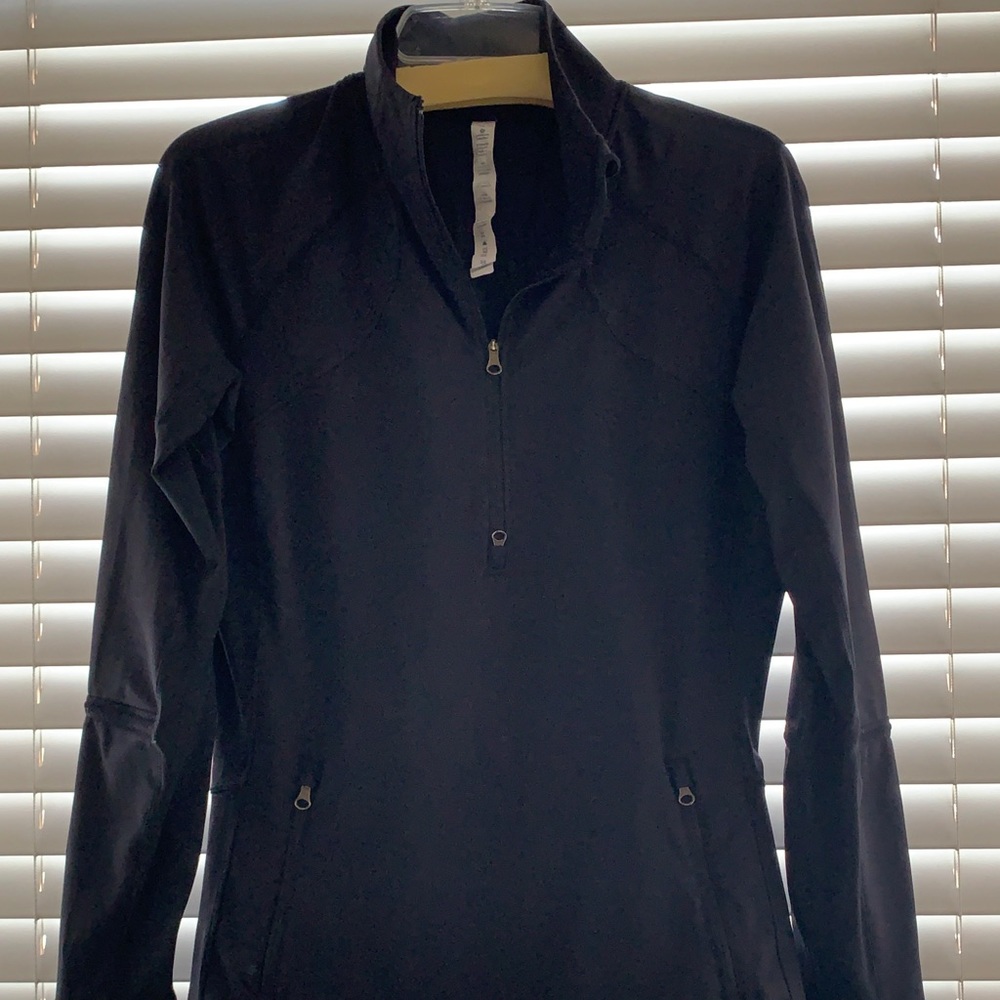 lululemon black quarter zip, Sz 12